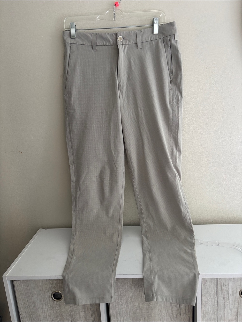 Men's Classic Straight-Leg Pants in Light Beige